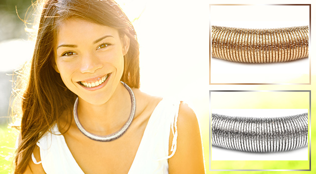 Špirálový kovový náhrdelník