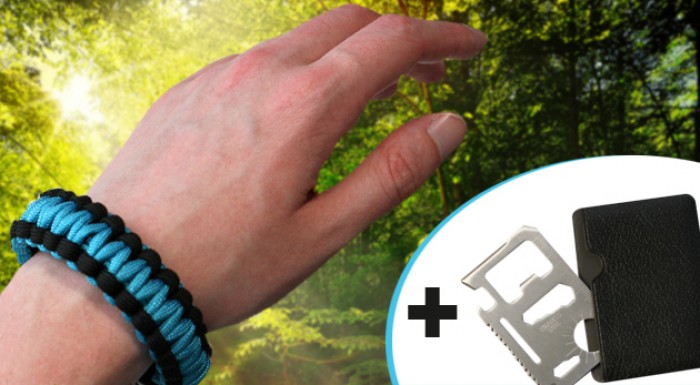 Paracord náramok + multifunkčná karta