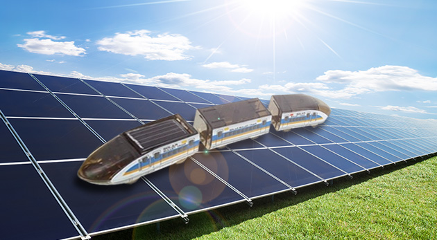 Zábavná solárna stavebnica vlaku