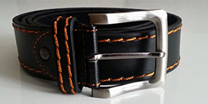 Pánsky kožený opasok s oceľovou prackou - model C