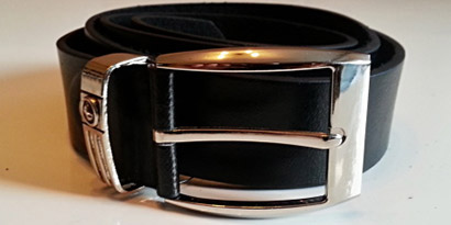 Pánsky kožený opasok s oceľovou prackou - model G