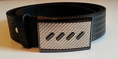 Pánsky kožený opasok s oceľovou prackou - model H