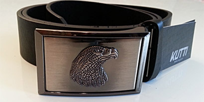 Pánsky kožený opasok s oceľovou prackou - model L