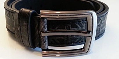 Pánsky kožený opasok s oceľovou prackou - model M