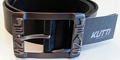 Pánsky kožený opasok s oceľovou prackou - model P