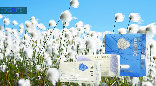 Produkty intímnej hygieny Cottons zo 100 % bavlny