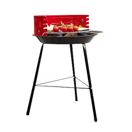 Záhradný gril  s plechovou grilovacou vaničkou a chrómovou grilovacou mriežkou