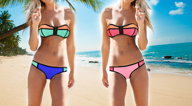 Dámske dvojdielne pestré plavky