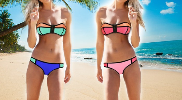 Dámske dvojdielne pestré plavky