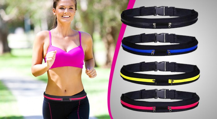 Praktický športový pás s úschovným priestorom