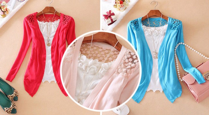 Štýlový dámsky svetrík s čipkou