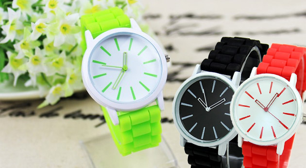 Farebné silikónové hodinky