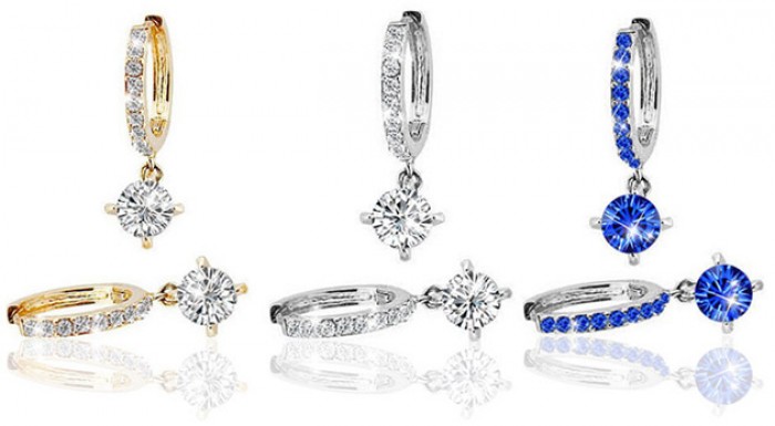 Elegantné náušnice so zirkónmi