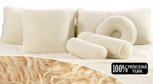 Sada deky a vankúšov z ovčej vlny