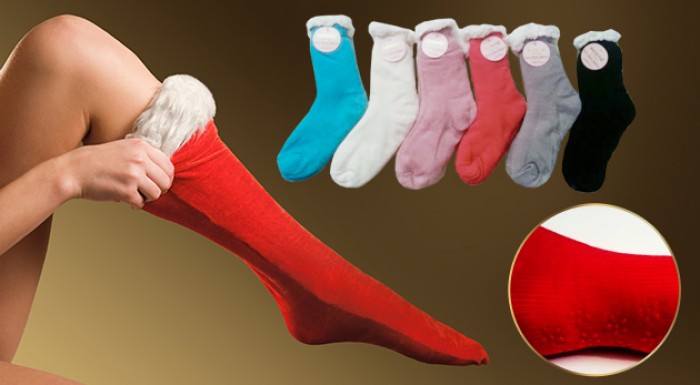 Hrejivé protišmykové dámske domáce ponožky