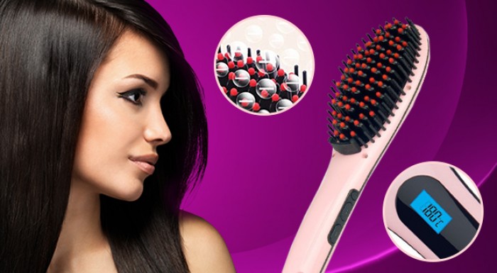 Digitálna antistatická kefa so žehličkou na vlasy