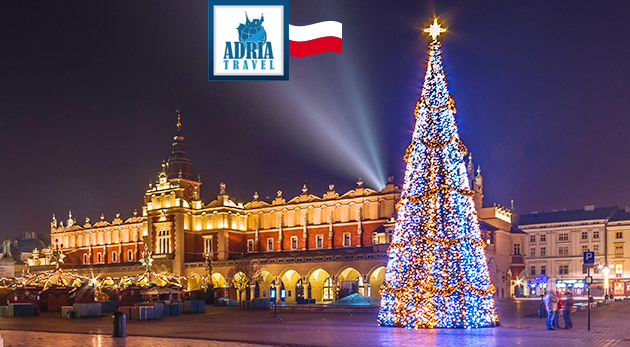 Predvianočná atmosféra v centre Krakova