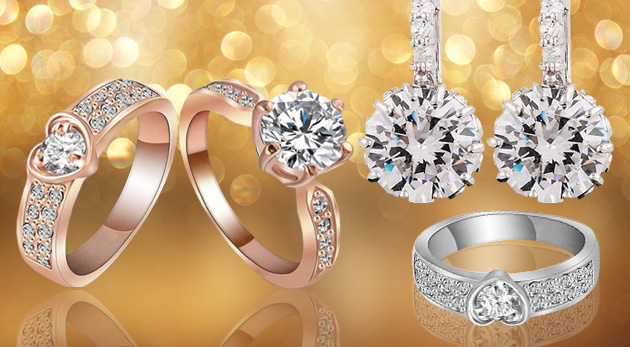 Elegantné náušnice a prstene