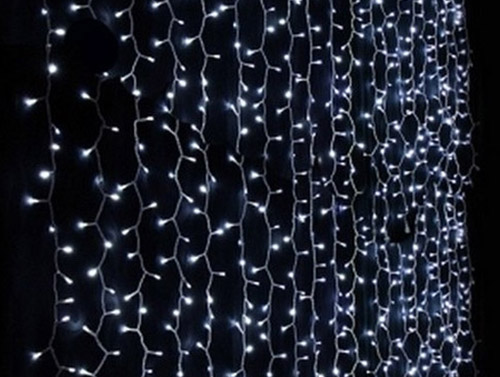 Svetelná záclona studená biela