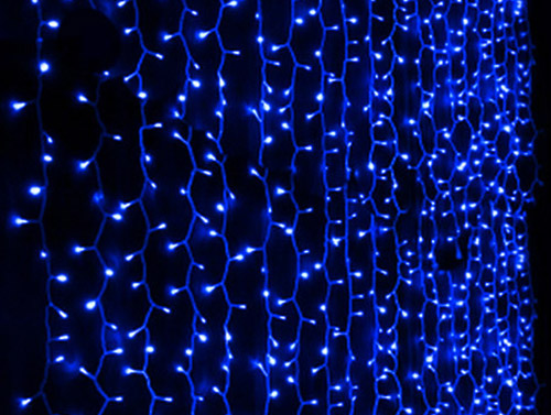 Svetelná záclona modrá