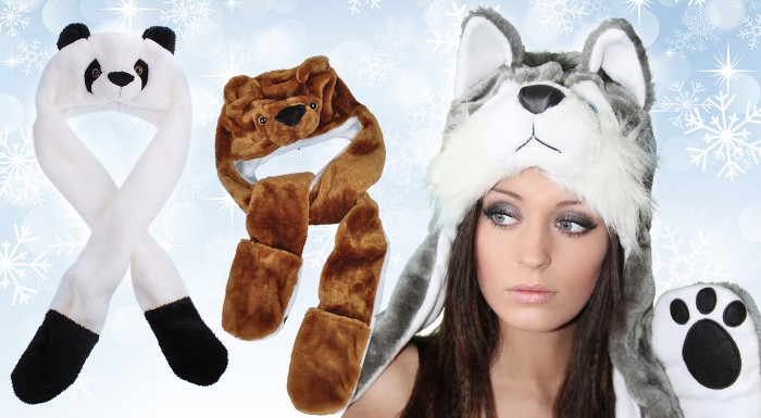 Zvieracia zimná čiapka 3 v 1 - na výber 4 druhy