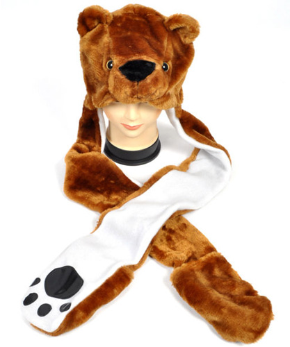 Zimná zvieracia čiapka (hnedý medveď) 3 v 1 vrátane poštovného