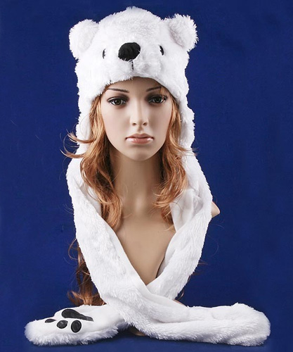 Zimná zvieracia čiapka (polárny medveď) 3 v 1 vrátane poštovného