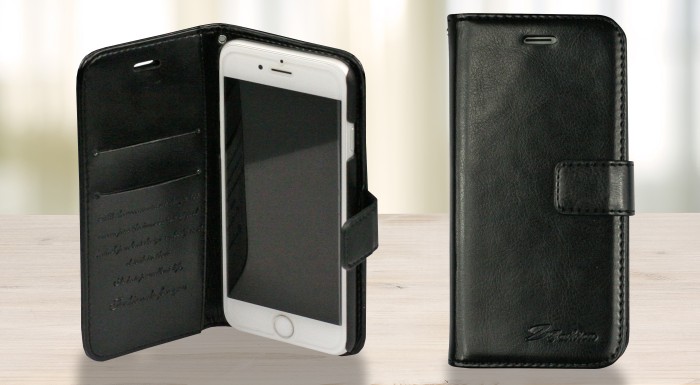 Čierny kožený obal na iPhone 6/6s