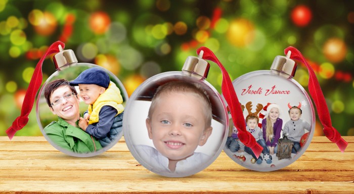 Vianočná guľa s vlastnou fotografiou