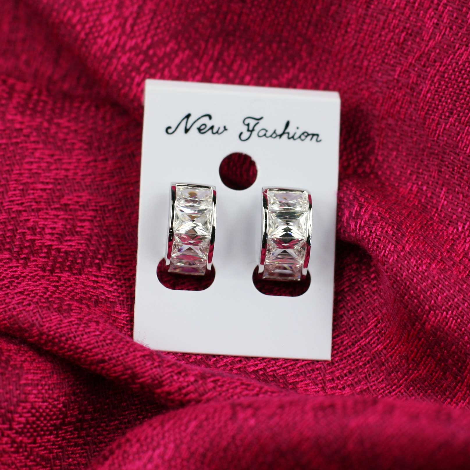 Dámske náušnice väčšie s kamienkami - model 7