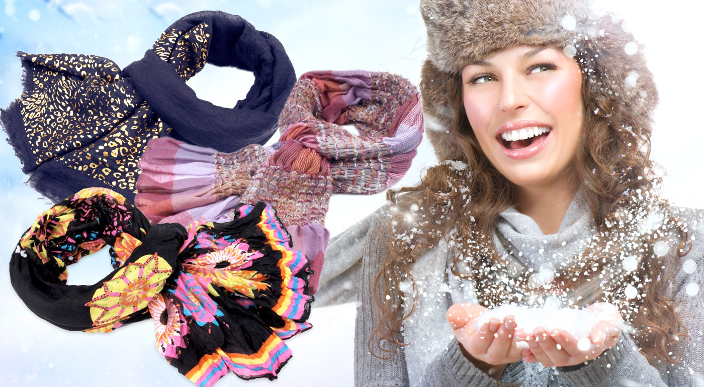 Pestrofarebné dámske šály