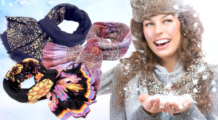 Pestrofarebné dámske šály