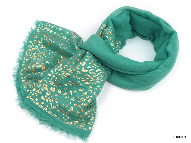 dámsky šál s potlačou - zelená