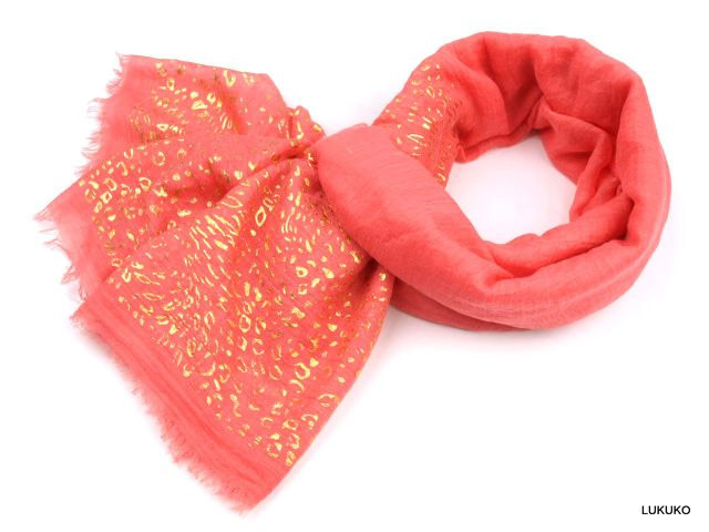 dámsky šál s potlačou - červená