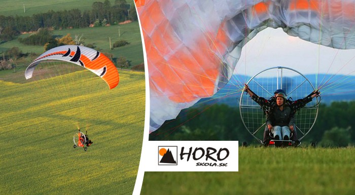 Tandemový motorový paragliding na Liptove