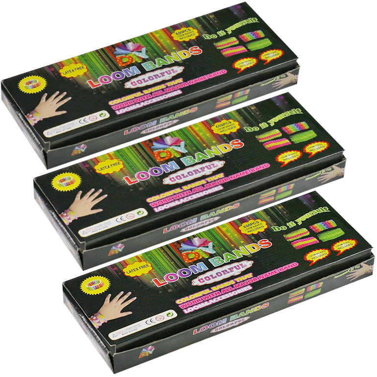 3 sady po 600 ks (1800 ks) gumičiek Loom bands