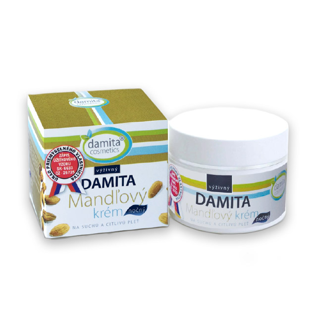 DAMITA nočný mandľový výživný krém na suchú a citlivú pleť 50g