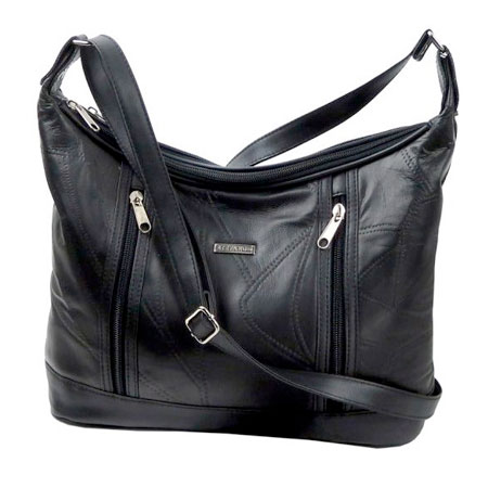 B1. Dámska kožená kabelka GUIDO BANINI - čierna