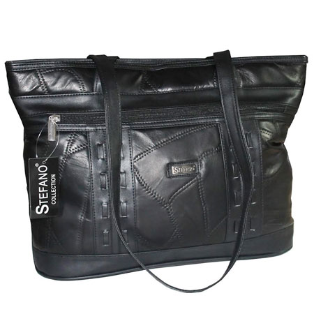 D1. Dámska kožená kabelka GUIDO BANINI - čierna