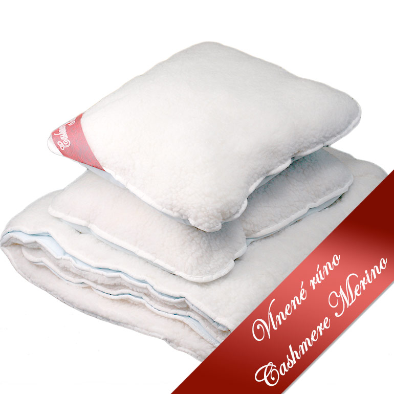 Paplón z ovčieho rúna Cashmere Merino + 2 vankúše