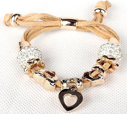 Shamballa náramok bledohnedý v darčekovom balení