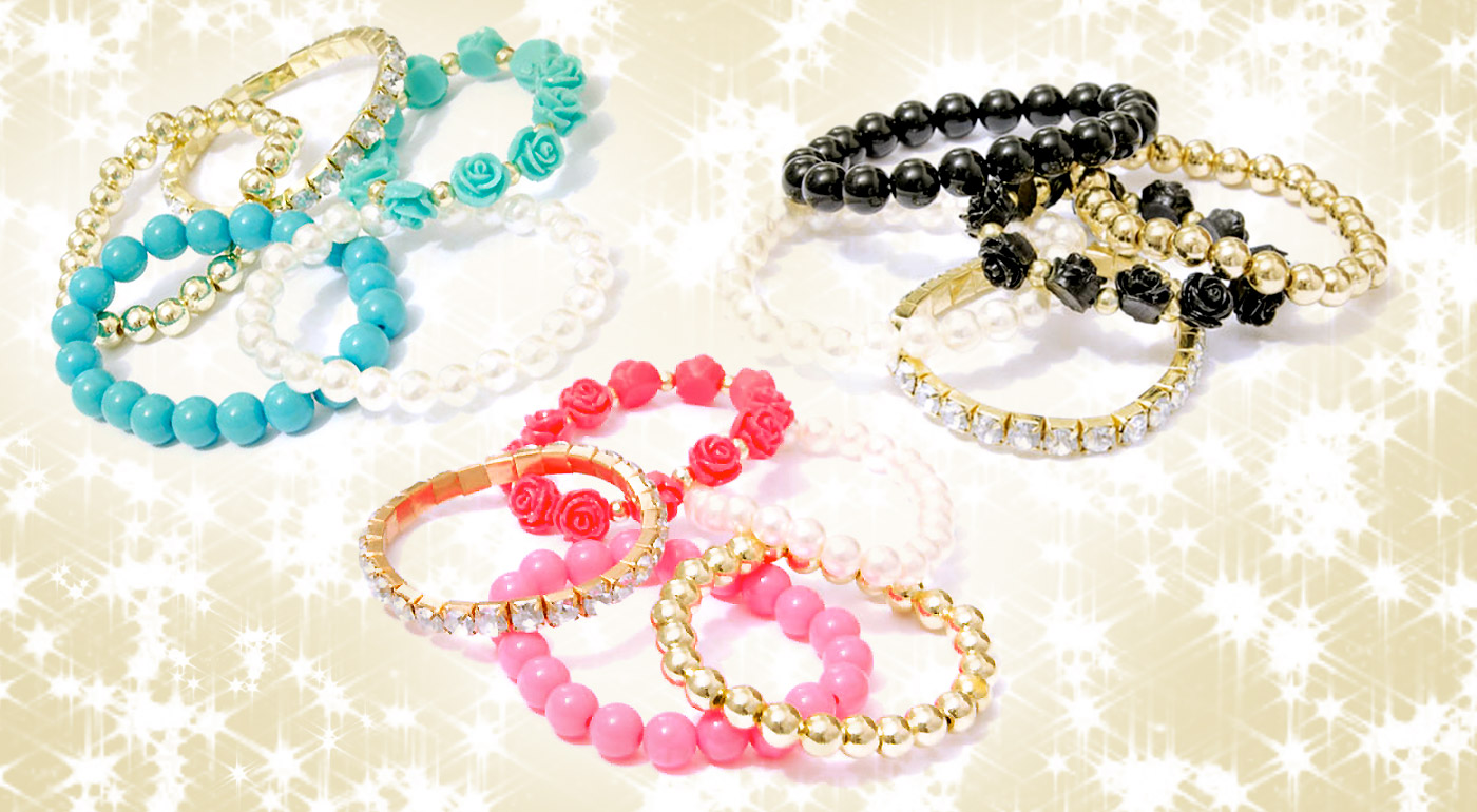 Perlové náramky set 5 kusov