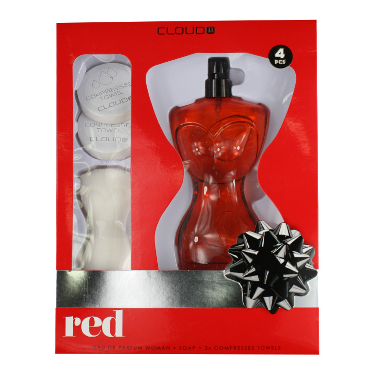 Dámska vôňa Cloud 11 Red v balení s mydlom a 2 uteráčikmi