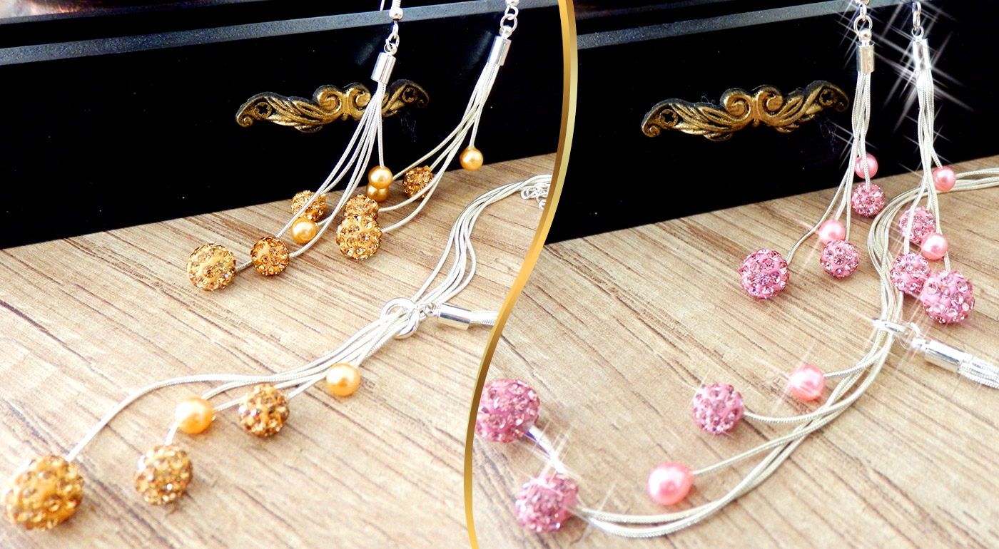 Set šperkov s ozdobnými kamienkami