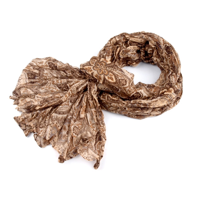 Šál krčený s lurexom - béžová