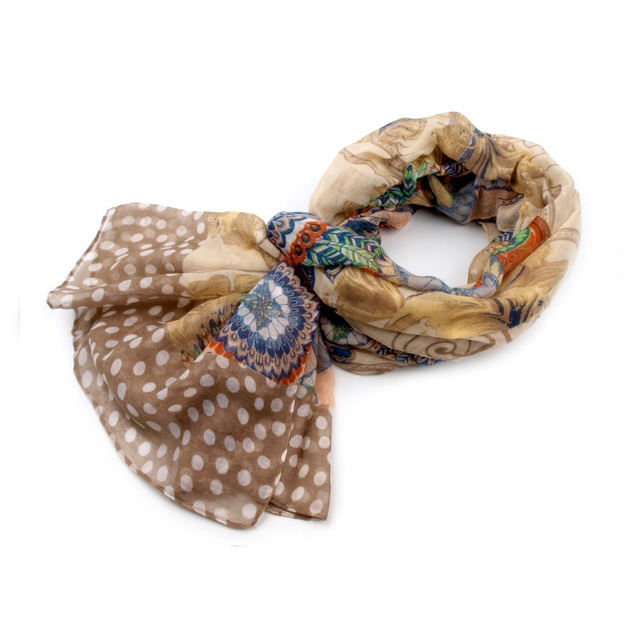 Šál orient - hnedá