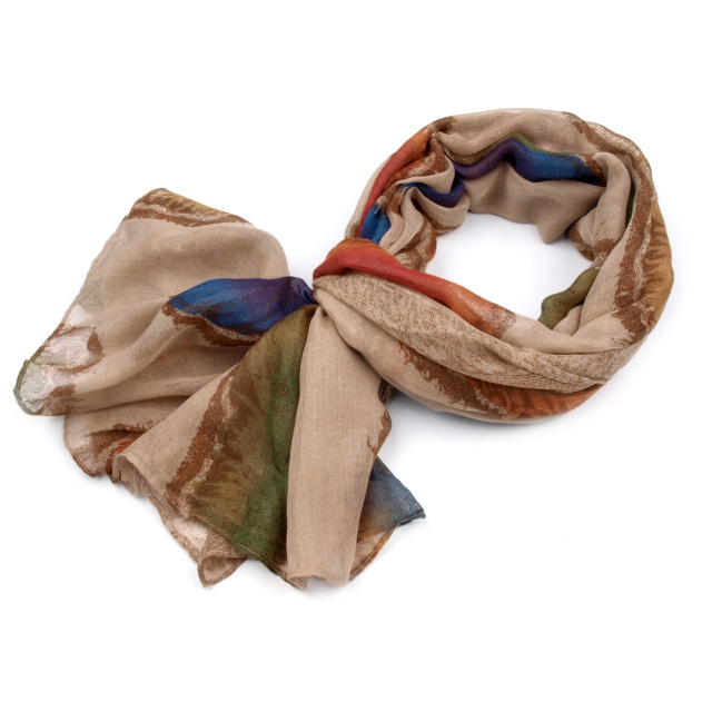 Šál s pierkami - béžová