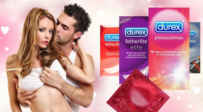 Balíčky kondómov Durex