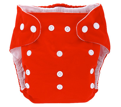 Detská látková eko plienka, farba červená + vkladačka