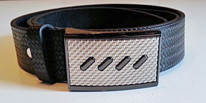 Pánsky kožený opasok s oceľovou prackou - model A